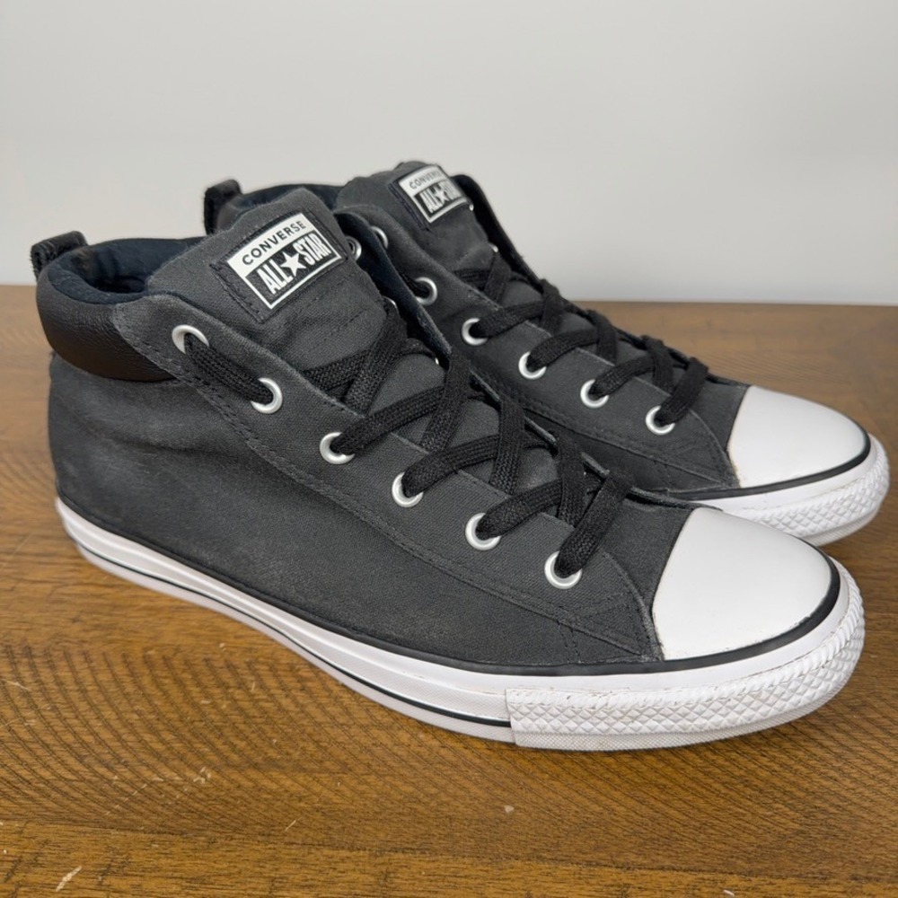 Converse Shoes Mens 11 Black Chuck Taylor All Star CT Street Mid Top Canvas